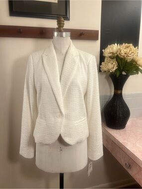 Nordstrom Amanda & Chelsea Off White Ivory Bouclé Single-Button Blazer